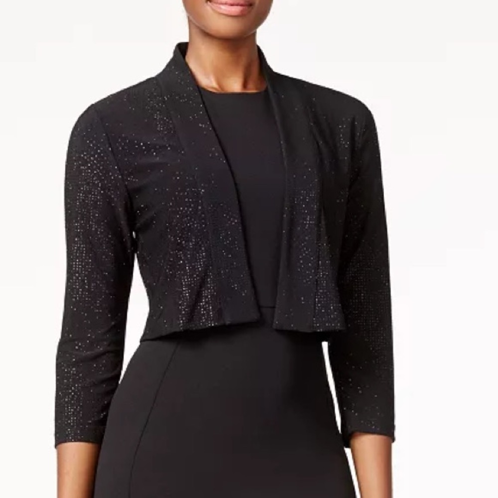 Calvin Klein Open Front Sparkle Cropped Cardigan Shawl Size XL